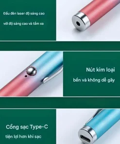 Bút Laser Tia xanh lá Dài 9cm Sạc Type C 13 den laser tia xanh lá kan 206