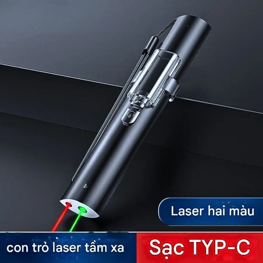 Đèn Laser Laze Kan 313LS 2 Tia Xanh Đỏ Sạc Type C 5 den laser 2 trong 1 313ls