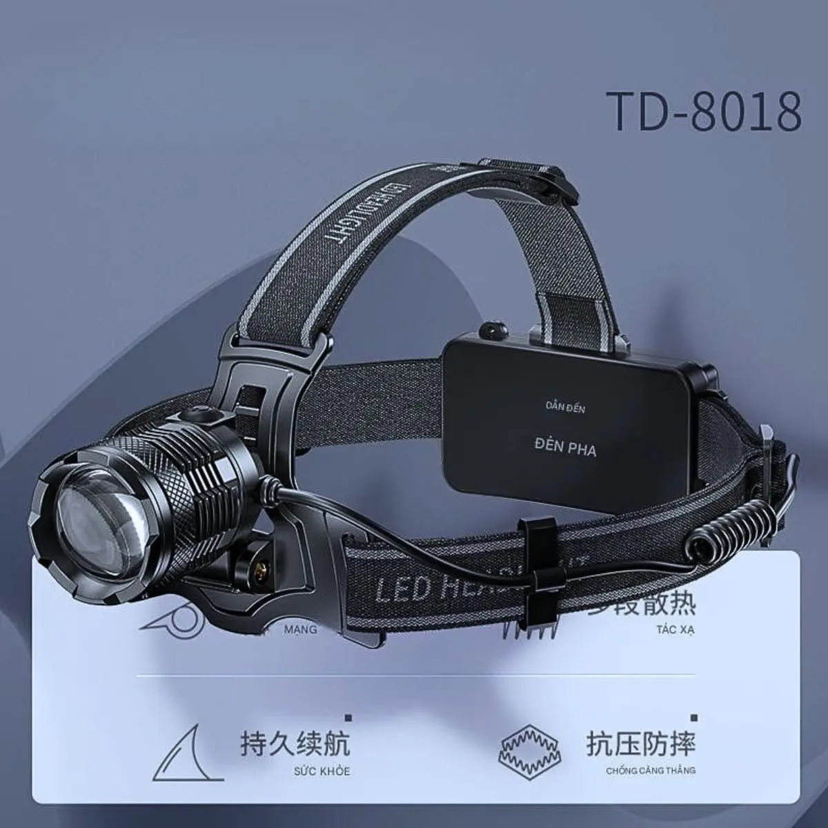 ĐÈN PIN ĐỘI ĐẦU SMILING SHARK TD-8018C (P100 / M77) 7 ĐÈN PIN ĐỘI ĐẦU SMILING SHARK TD-8018C (P100 / M77)