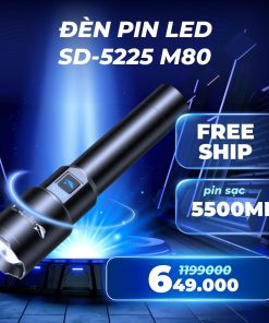 ĐÈN PIN LED SMILING SHARK SD-5225 (Laser trắng M80) 5500MH