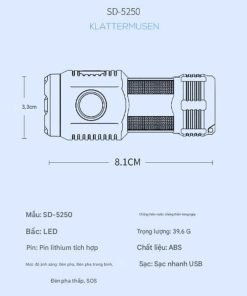 ĐÈN PIN MÓC KHÓA SMILING SHARK SD-5304 SD-5314 (3XPE) 9 ĐÈN PIN MÓC KHÓA SMILING SHARK SD-5250 (3XPE) - SIÊU GỌN, SẠC NHANH, CHIẾU XA 100M